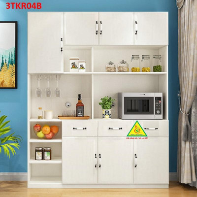 Tủ rượu kiêm tủ để đồ nhà bếp phong cách hiện đại 3TKR04B - Nội thất lắp ráp Viendong Adv