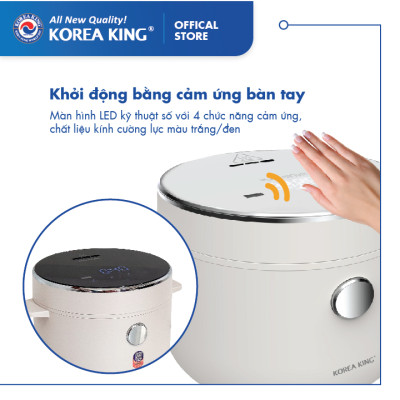 PRC-12SLJT_B Nồi cơm điện Korea King (có chức năng tách đường, dung tích 1.2L, công suất 400 W, mặt kính đen)-Hàng chính hãng