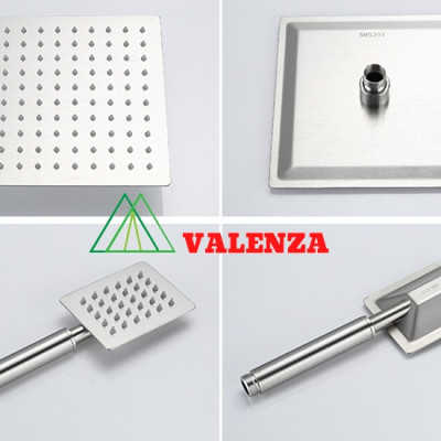 Bộ sen cây tắm đứng inox sus304 nóng lạnh Valenza  SCV-01 cao cấp