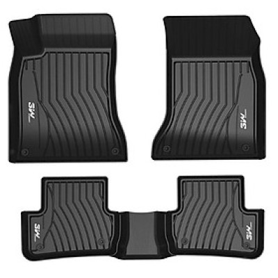 Thảm lót sàn xe ô tô Mercedes C 2022 - nay Nhãn hiệu Macsim 3W chất liệu nhựa TPE đúc khuôn cao cấp - màu đen