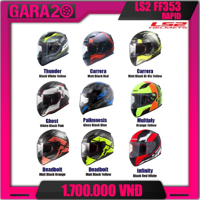 MŨ BẢO HIỂM FULLFACE LS2 FF353 RAPID GRAPHIC - GARA20
