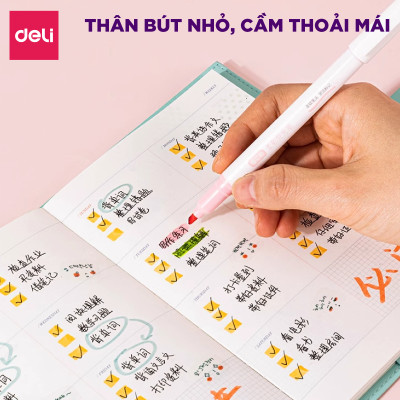 Set 6 Chiếc Bút Highlight Đánh Dấu Nhớ Dòng 6 Màu Cute Đánh Dấu Dạ Quang Take Note Ghi Chú Deli Bảng Màu Pastel Macaron