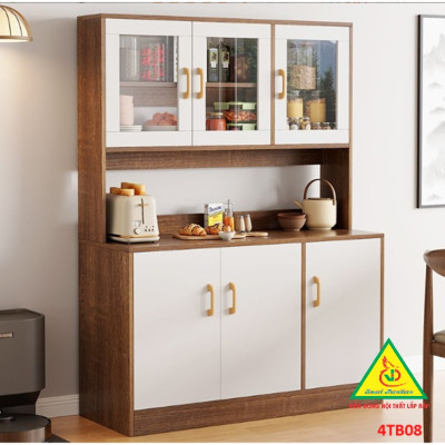 Tủ bếp gia đình gỗ MDF phong cách hiện đại 4TB08 - Nội thất lắp ráp Viendong Adv