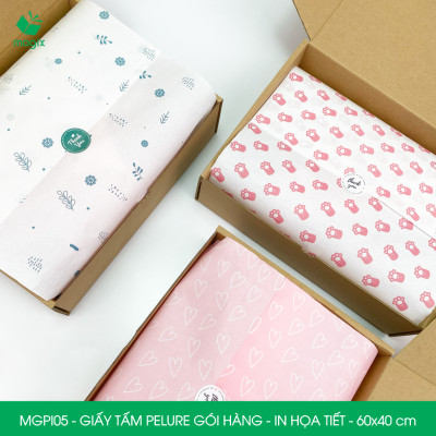 MGPI05 - Combo 100 tấm giấy Pelure gói hàng in họa tiết - 60x40 cm