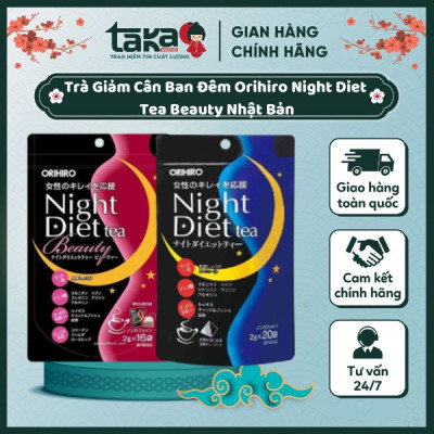Trà Night Diet Tea Orihiro Cho Người Mỡ Bụng 24 túi Nhật Bản