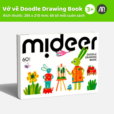 Giấy vẽ A4, tập giấy vẽ màu nước cứng dày Mideer Doodle Drawing Book