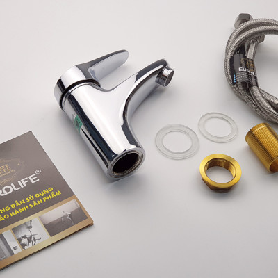 Vòi lavabo nóng lạnh Eurolife EL-6002 (Trắng bạc)