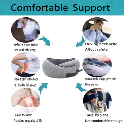 [HCM] Gối Ngủ Ô Tô Bảo Vệ Cổ Cao Cấp – Memory Foam Định Hình, Êm Ái Chống Mỏi Cổ Khi Lái Xe