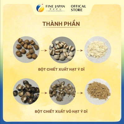 Viên uống chiết xuất hạt Ý Dĩ Coix Seed Extract Tablets FINE JAPAN giúp trắng da gói 300 viên