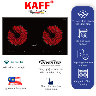 Bếp âm hồng ngoại đôi nhập khẩu Malaysia KAFF KF-073CC - Hàng chính hãng