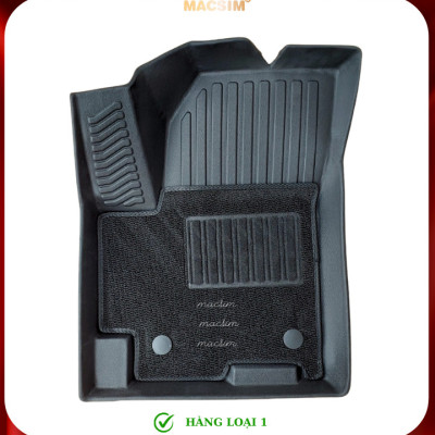 Thảm lót sàn ô tô 2 lớp cao cấp dành cho xe Hyundai Creta bản tiêu chuẩn (sd) nhãn hiệu Macsim chất liệu TPE màu đen