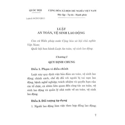Sách - Luật An Toàn, Vệ Sinh Lao Động (Hiện Hành) - NXB Chính Trị Quốc Gia