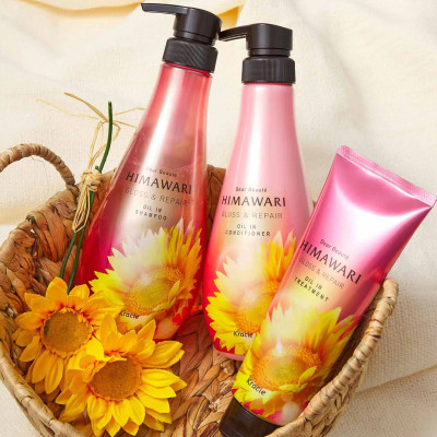 Dầu Gội Đầu Bóng Mượt Tóc Kracie Dear Beaute Himawari Gloss & Repair Oil In Shampoo 500 mL