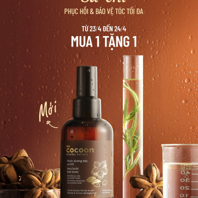 Combo Nước dưỡng tóc Sa-chi Cocoon 140ml + Serum Sa-chi phục hồi tóc Cocoon 70ml