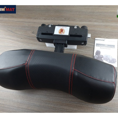 Gối tựa đầu ô tô cao cấp nhãn hiệu Macsim tích hợp giá treo điện thoại mã CHP03A màu đen