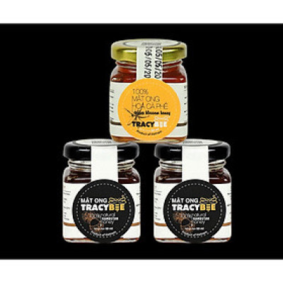 Combo 1 mật ong hoa cà phê và 2 mật ong hoa chôm chôm 70G