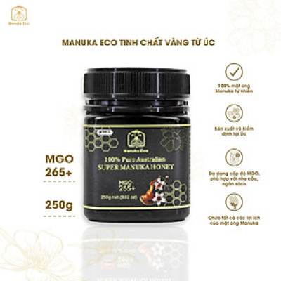 Mật ong Manuka Eco Úc nguyên chất 100% - chỉ số kháng khuẩn MGO từ 30+ - thực phẩm bổ dưỡng, tăng sức đề kháng