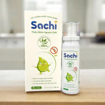 Xịt chống Muỗi thảo dược an toàn SACHI 100ml cho bé từ 6 tháng tuổi
