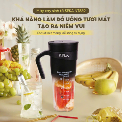 Máy Xay Sinh Tố Tích Điện Cầm Tay SEKA NT889 Dung Tích 470ml Công Suất 150W hàng nhập khẩu