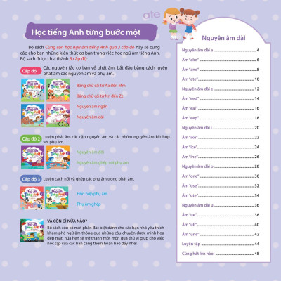 Cùng Con Học Ngữ Âm Tiếng Anh Qua 3 Cấp Độ - Nguyên Âm Dài