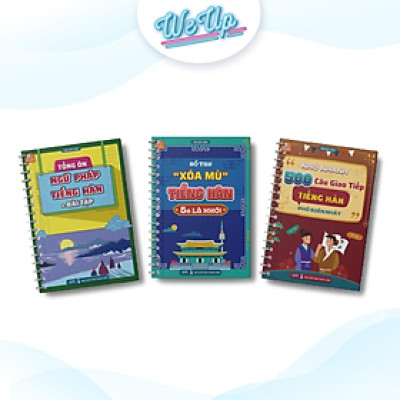 Combo 3 sách: Sổ tay xóa mù Tiếng Hàn + Sổ tay ngữ pháp và bài tập + Sổ tay 500 câu giao tiếp mỗi ngày