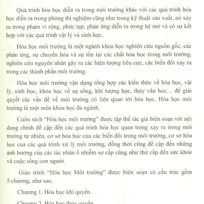 Giáo Trình Hóa Học Môi Trường