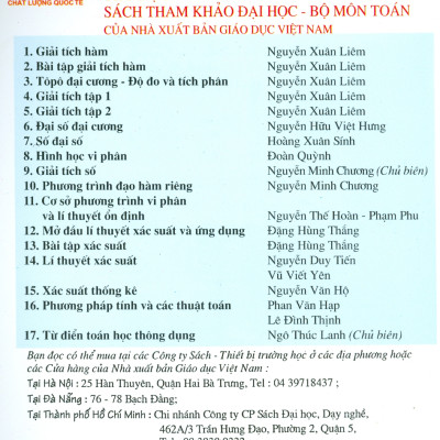 Bài Tập Toán Cao Cấp - Tập Ba: Phép Tính Giải Tích Nhiều Biến Số (Tái bản lần thứ mười sáu, năm 2023)