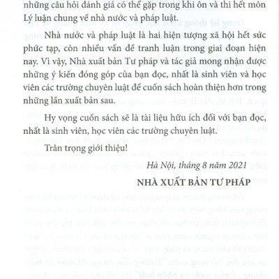 Hướng Dẫn Ôn Và Thi Môn Lý Luận Chung Về Nhà Nước Và Pháp Luật (Dành Cho Sinh Viên Chuyên Luật Văn Bằng 1 Và Văn Bằng 2)