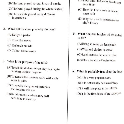 Practice Test for the Toefl Junior Standard Test