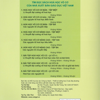 Bài tập Hoá học vô cơ, Quyển I, Lý thuyết đại cương về hoá học (Câu hỏi và bài tính)