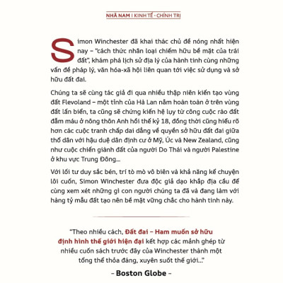 Sách - Đất đai - Ham muốn sở hữu định hình thế giới hiện đại (Simon Winchester) (Nhã Nam Official)