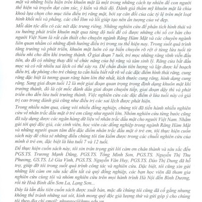 Chỉ Số Đầu Mặt Ở Một Số Lứa Tuổi Trẻ Em Việt Nam (Sách Chuyên Khảo)