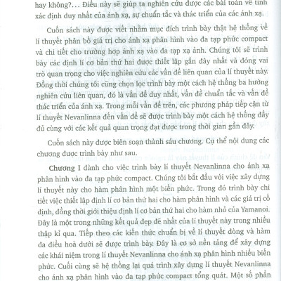 Lí Thuyết Phân Bố Giá Trị Cho Ánh Xạ Phân Hình Và Một Số Vấn Đề Liên Quan (ĐHSP)