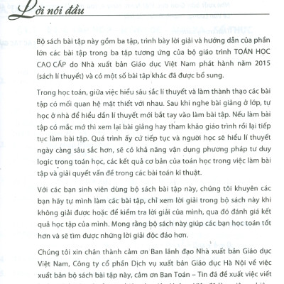 Bài Tập Toán Học Cao Cấp, Tập Hai: Giải Tích (Tái bản 2024) - GS.TS. Nguyễn Đình Trí (Chủ biên), PGS.TS. Trần Việt Dũng, PGS.TS. Trần Xuân Hiền, PGS.TS. Nguyễn Xuân Thảo