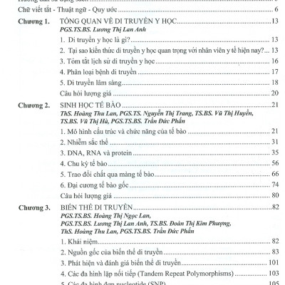 Di truyền Y học (Dùng cho đào tạo bác sĩ Y khoa)