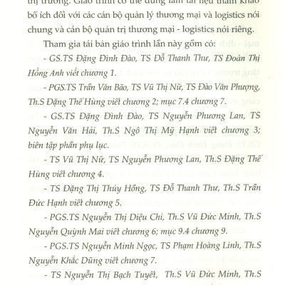 Giáo trình Kinh Tế Thương Mại - Dịch Vụ (Dành cho ngành Kinh tế, Logistics và Quản trị Kinh doanh)