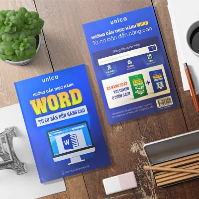 Combo 2 sách Word - Powerpoint Tin học văn phòng Unica, Hướng dẫn thực hành từ cơ bản đến nâng cao