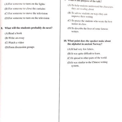 Practice Test for the Toefl Junior Standard Test