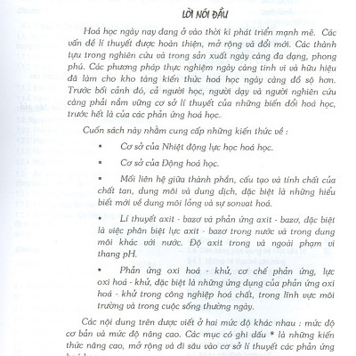 Cơ Sở Lí Thuyết Các Phản Ứng Hóa Học - TB lần 10 năm 2022