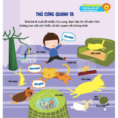 Sách - Bóc Dán Thông Minh - Động Vật Đáng Yêu - Cho Bé 3 - 7 Tuổi - Minh Thắng