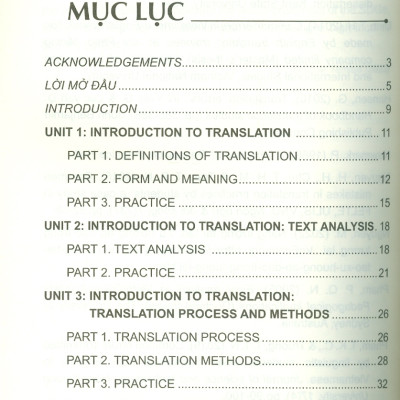 Translation 1 - Trường Đại học Ngoại Thương ; TS. Nguyễn Thị Dung Huệ chủ biên, ThS. Nguyễn Phương Linh, ThS. Lê Khánh Minh, ThS. Nguyễn Thị Lan Anh