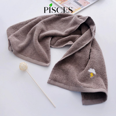 Khăn Mặt PISCES TOWEL 35x75cm Thêu Hình Thời Tiết Cotton Mềm Mại, Khăn Spa Yoga Gym Thể Thao Thấm Hút Mồ Hôi