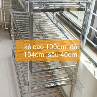 kệ để đồ nhà bếp inox 4 tầng c 100 .d104 .s40 cm 
