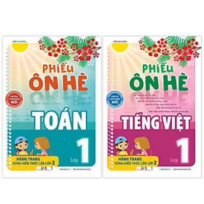 Sách - Phiếu Ôn Hè Toán Và Tiếng Việt Lớp 1 - Combo 2 Cuốn - Megabook
