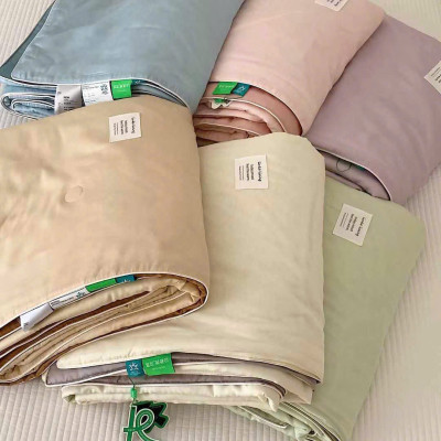 Bộ chăn chần ga gối thêu sợi tencel tự nhiên LIDACO ga phủ chần bông mềm êm decor cho phòng ngủ vintage