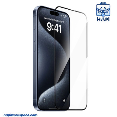 Kính cường lực siêu mỏng cho iP 17 hàng chính hãng WiWU Ultra Thin Wi-GT-010, kính màn hình HD trong suốt, chống trầy xước