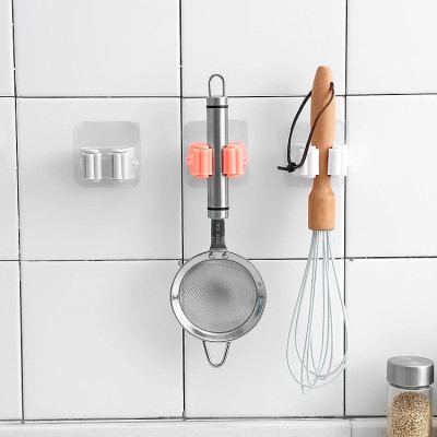 Bộ 2 móc dán tường treo chổi, cây lau nhà, móc treo tường tiện lợi - PaKaSa (Giao màu ngẫu nhiên)