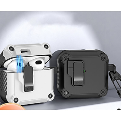 Case vỏ ốp dành cho tai nghe Airpods 1 2 3 4 Airpods Pro Airpod Pro 2 có khoá chống rơi 2 lớp cao cấp - Hàng chính hãng