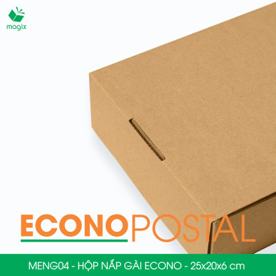 MENG04 - 25x20x6 cm - 60 Hộp carton nắp gài đóng hàng giá rẻ, hộp gói hàng, hộp quà thời trang