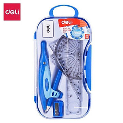 Bộ eke compa 7 món Deli 30204 / 30404 Compa chì Gỗ Deli G30204 / G30404